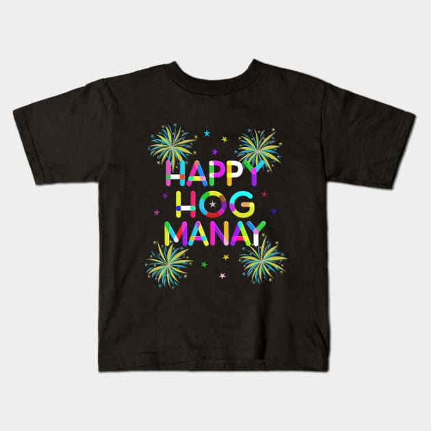 Happy Hogmanay Happy New Year Scotland Kids T-Shirt by Alex Bleakley